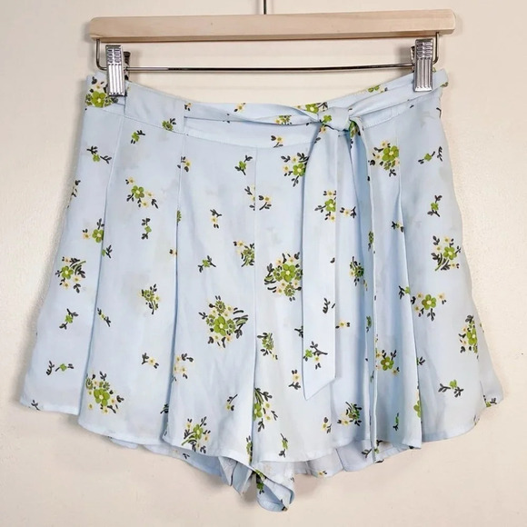 Aritzia Sunday Best  Floral Belt Flowy Light Blue Short - Picture 3 of 14